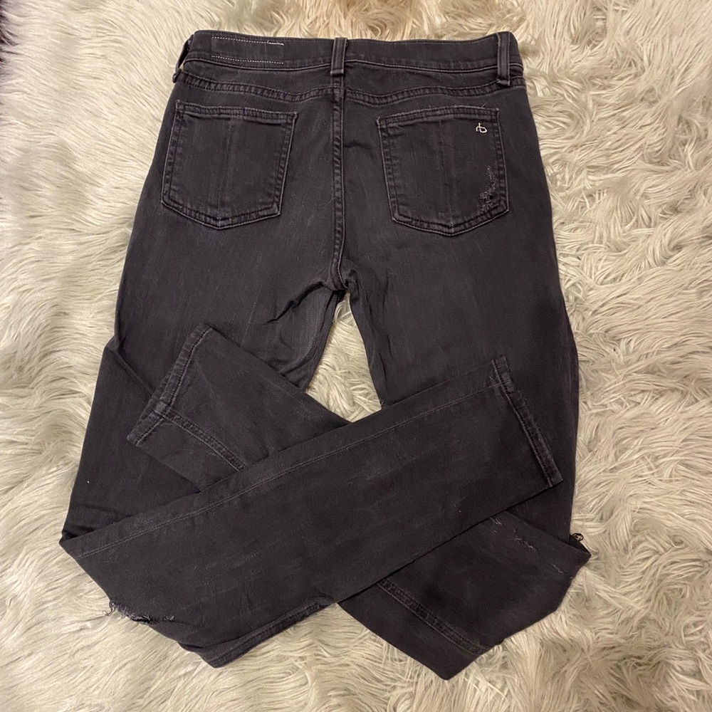 Rag & Bone distressed black skinny jeans